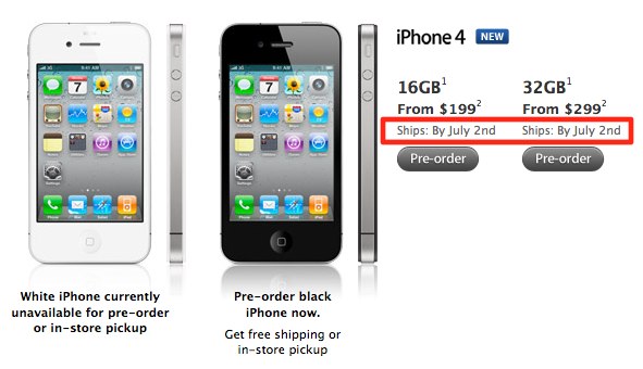 Datum odeslání dalších kusů iPhone 4 je posunuté na 2.7.