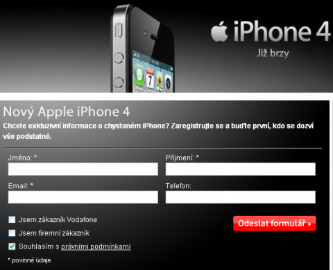 Prodej iPhone 4 u Vodafone