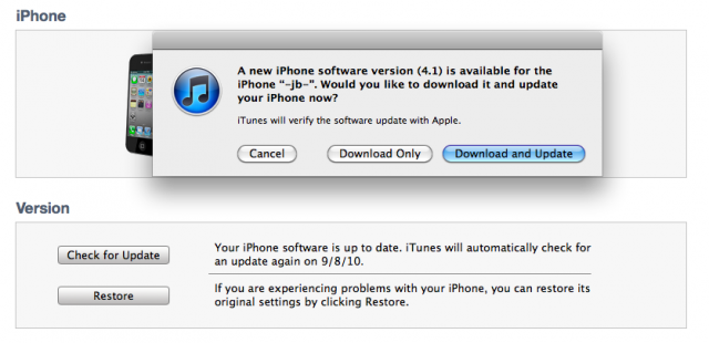 iTunes - iOS 4.1