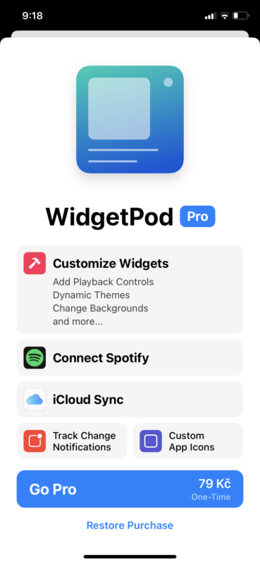 WidgetPod platba